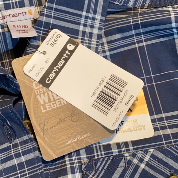 NWT Carhartt Plaid Button Up Shirt S - Picture 6 of 8